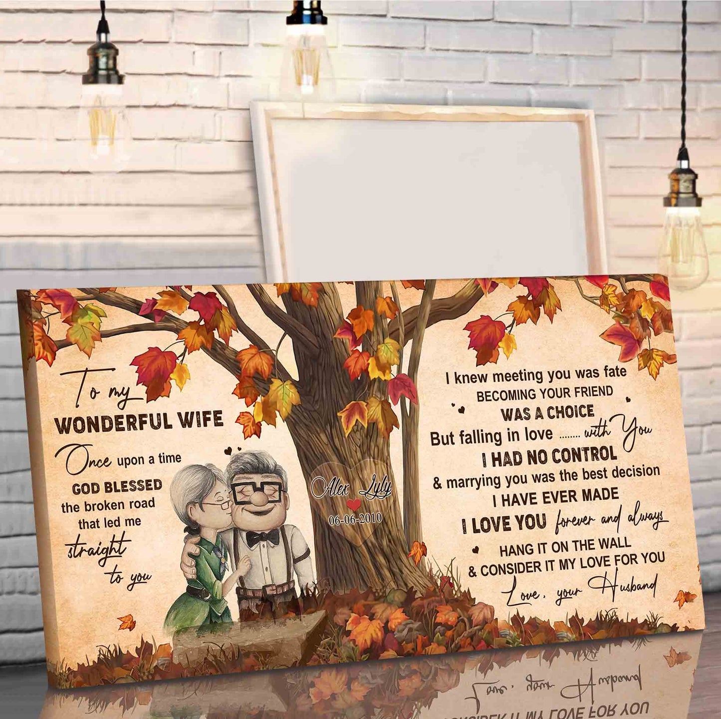 (x17) to my wife- meeting you was fate-carl & ellie-up - canvas poster