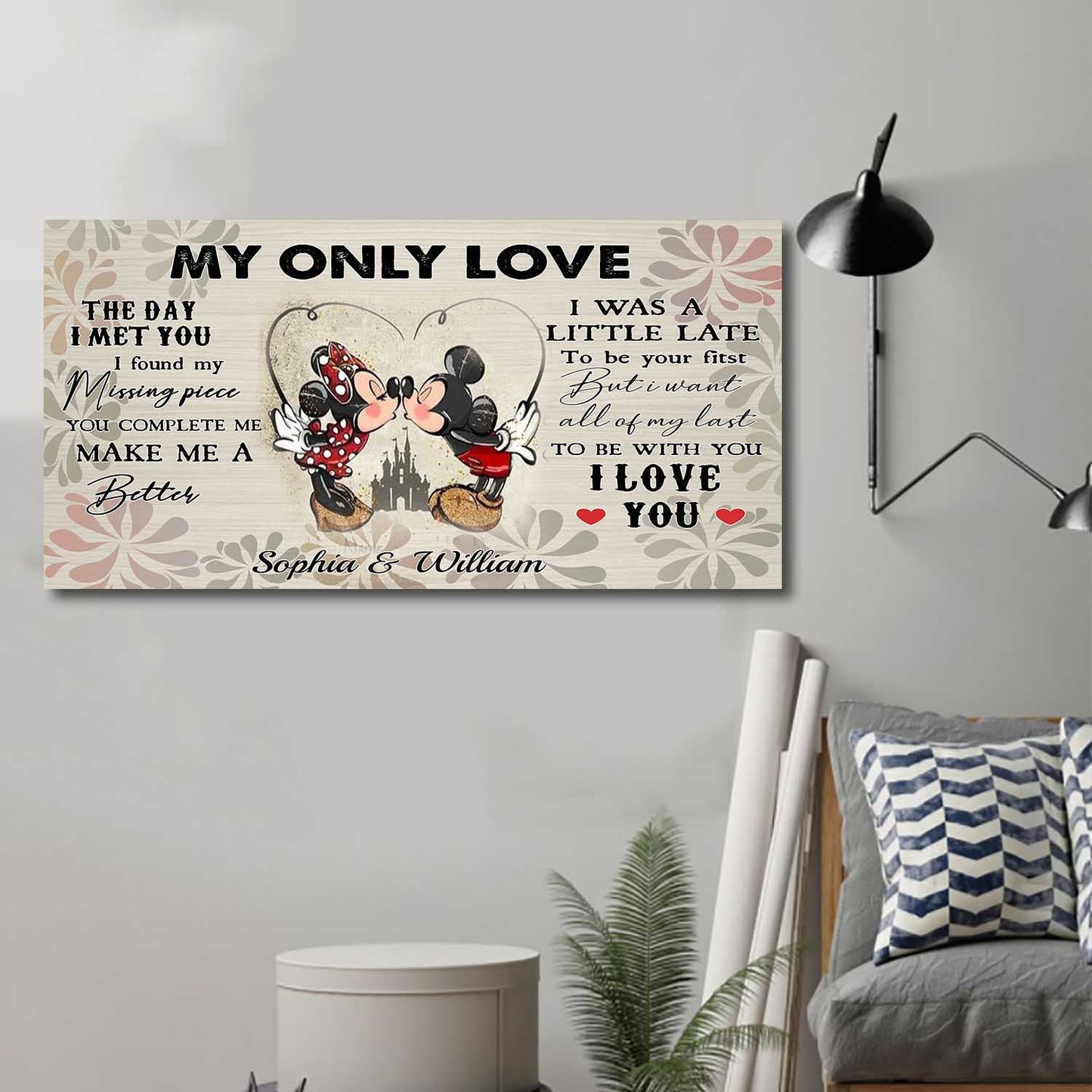 (t1) carl & ellie-up (2009 film) - to my wife-the day i met you- i found missing peace- canvas - poster