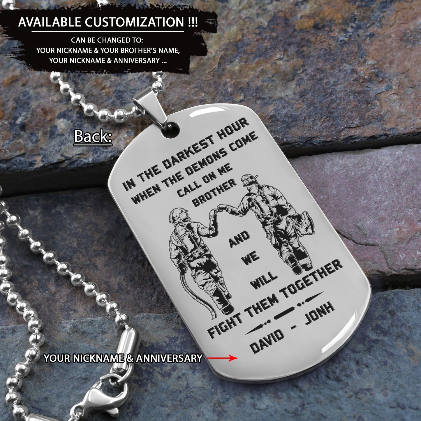 call on me brother- navy - dragon ball - goku vegeta- soldier - engraved dog tag all style