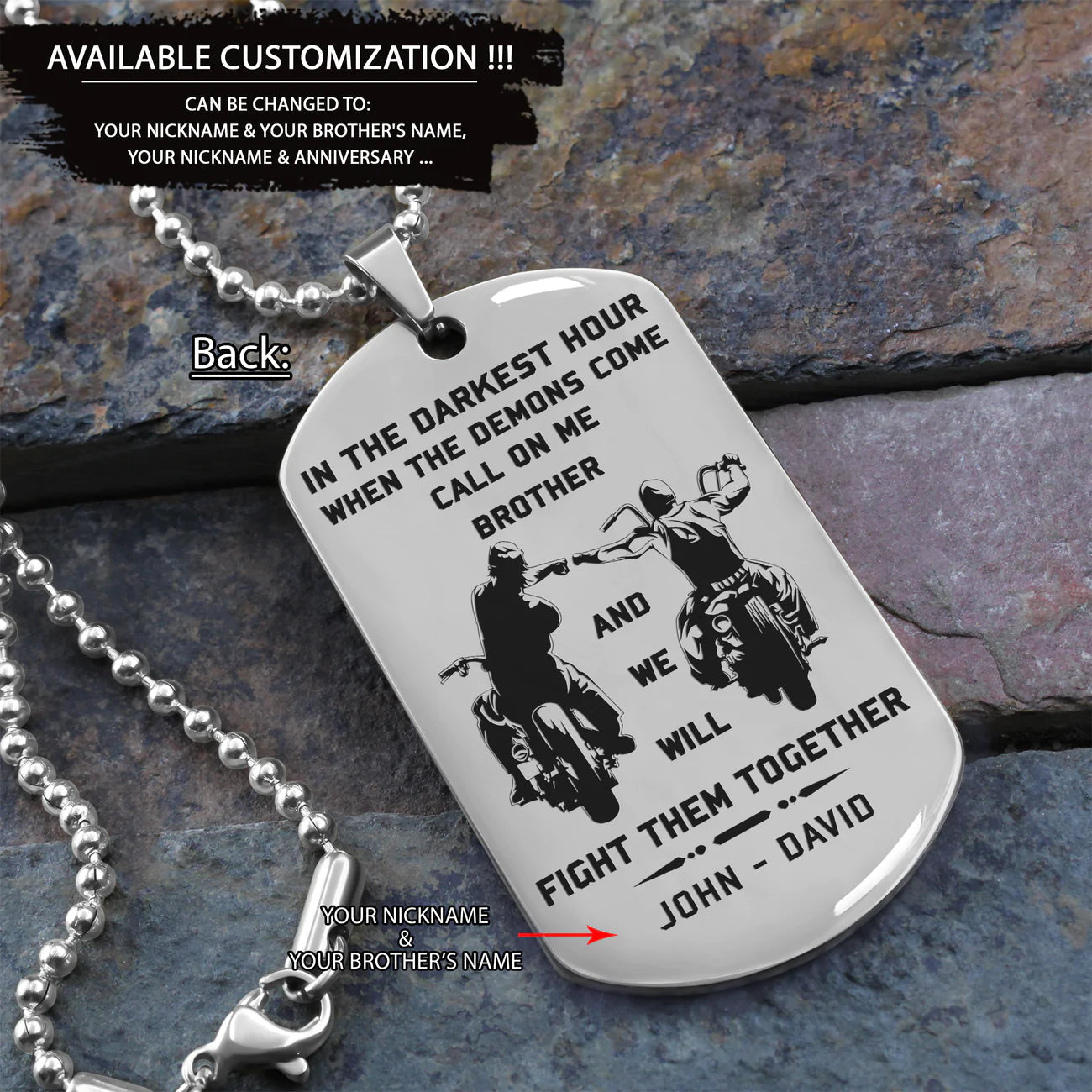 call on me brother- navy - dragon ball - goku vegeta- soldier - engraved dog tag all style