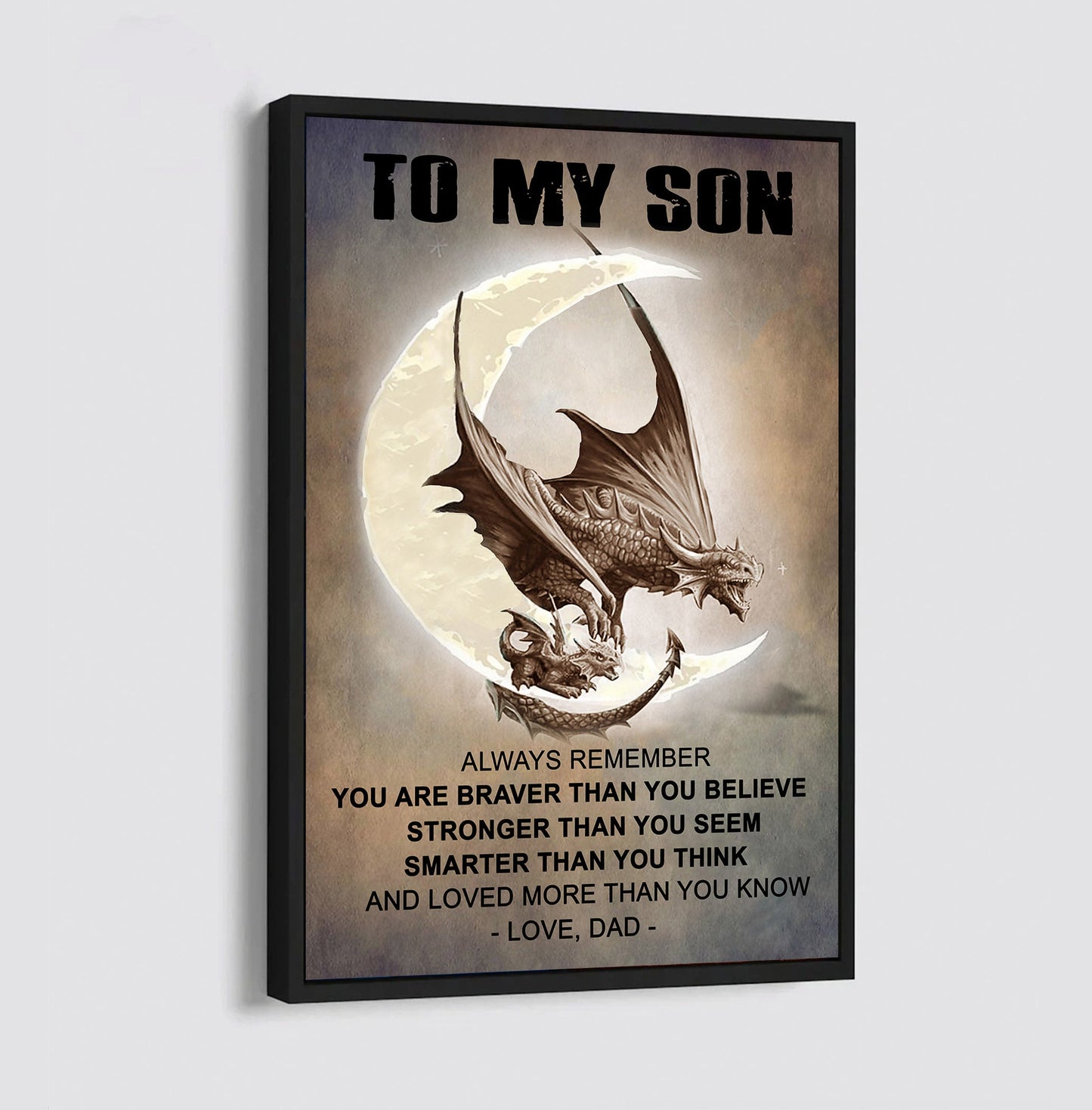 xh332- to my son alway remember - goku -vegeta- english - horizontal poster - horizontal canvas - dragon ball canvas