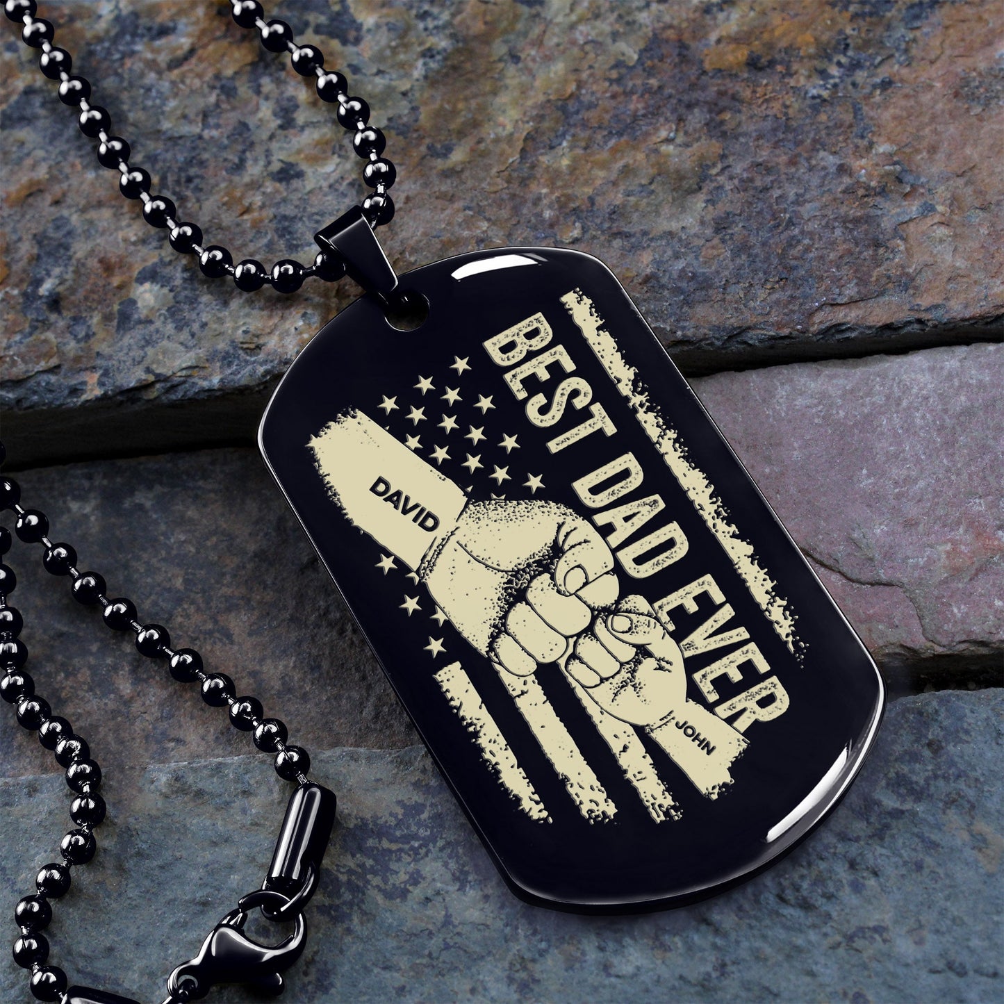 tm11 best dad ever- dog tag - hand - engraved dog tag all style