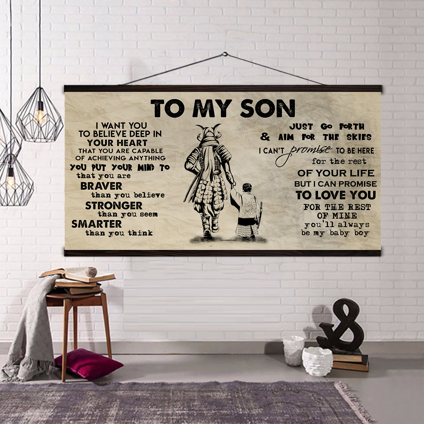 (cv32) to my son- i want you to believe- dragon ball - goku - viking - canvas poster