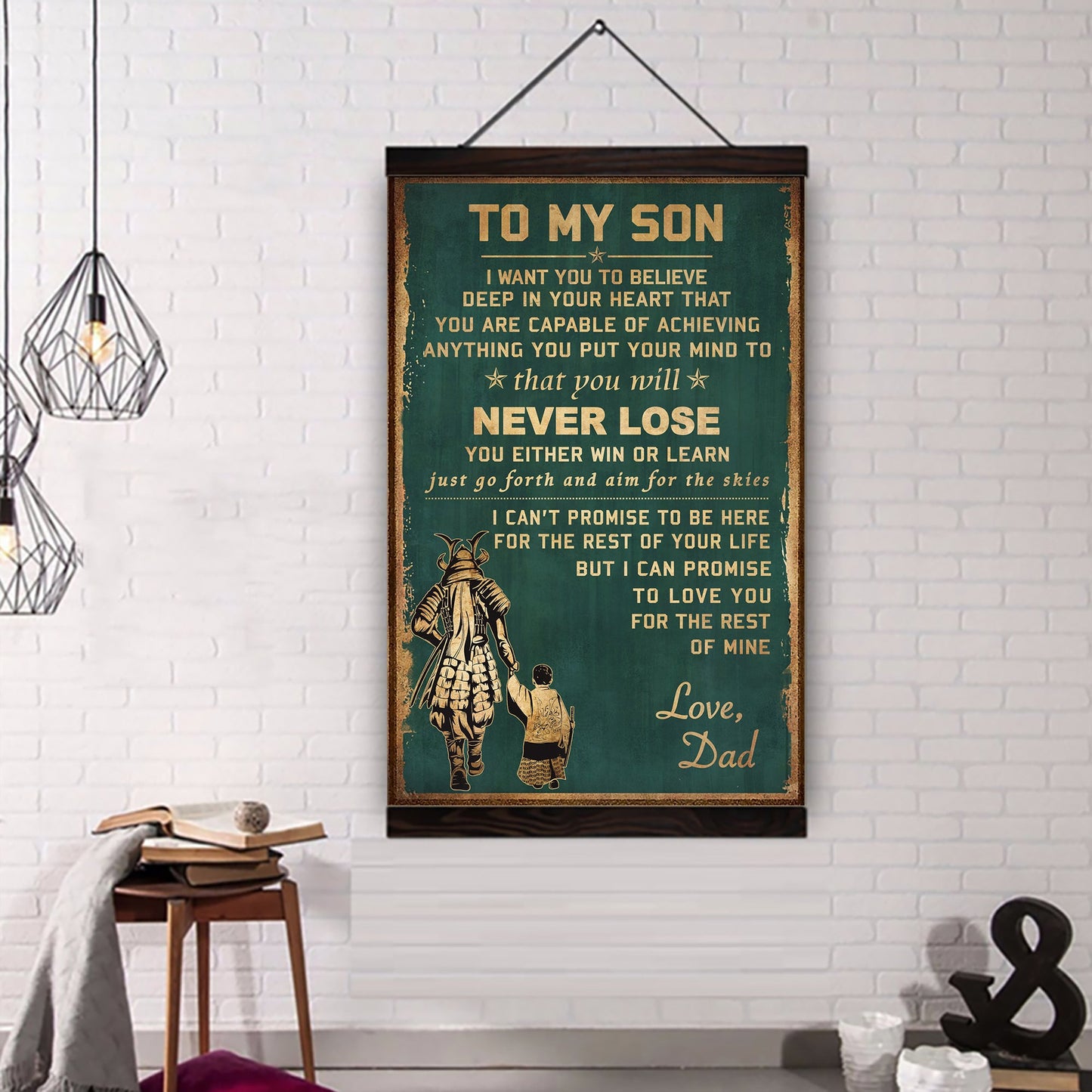 (cv36) to my son- never lose - dragon ball - goku vegeta- soldier - naruto - canvas poster all style