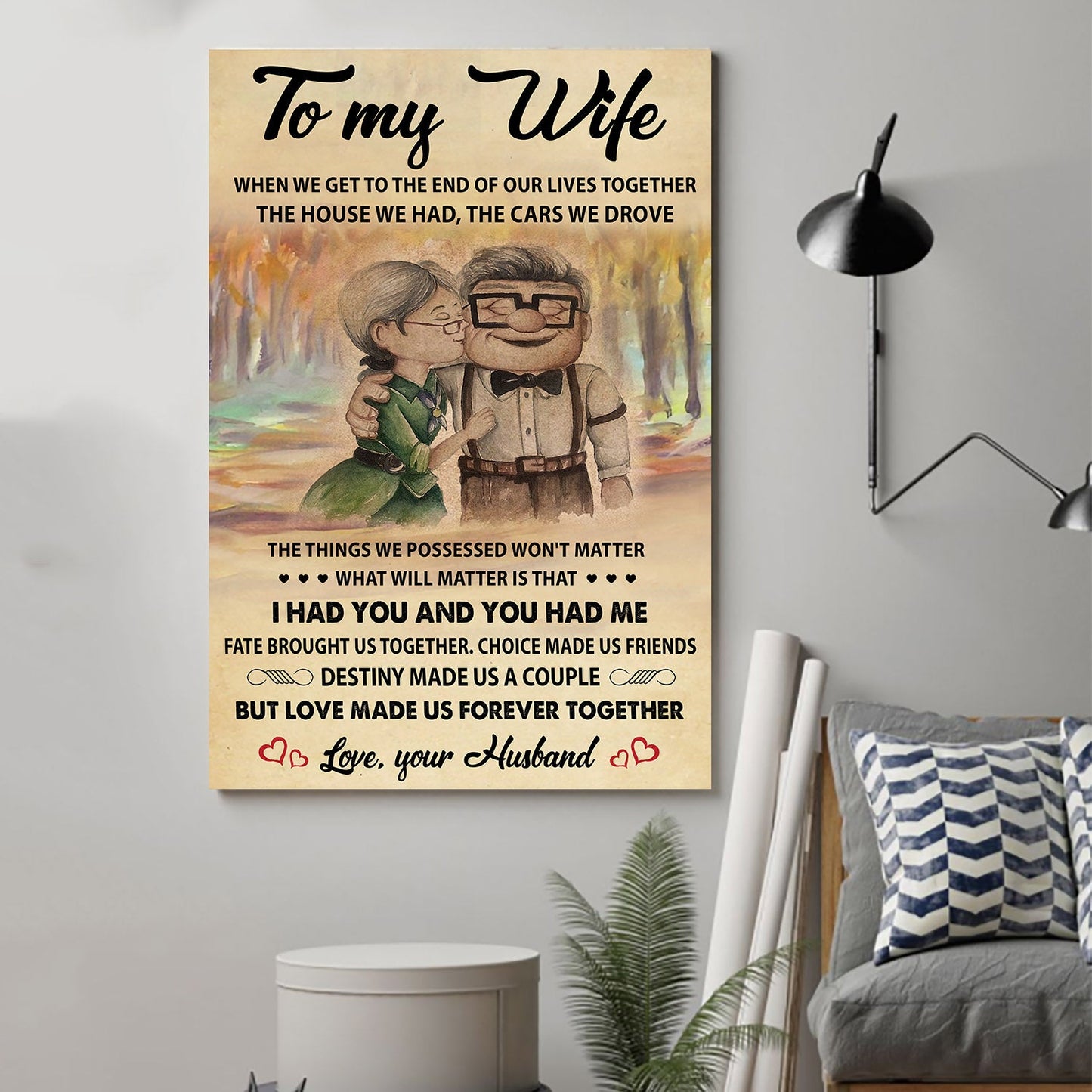 ( qh424) to my wife-i had you and you had me - canvas poster