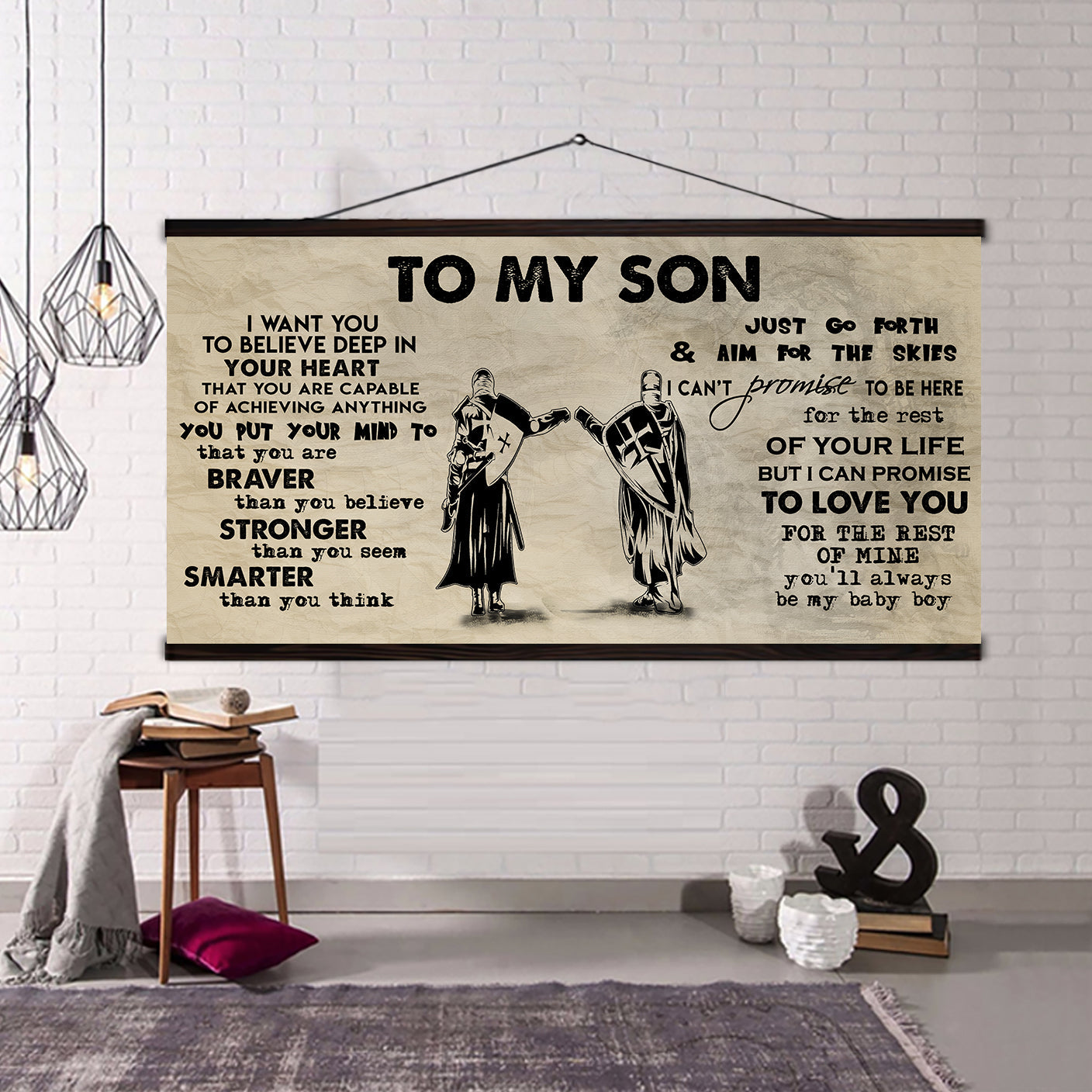 (cv32) to my son- i want you to believe- dragon ball - goku - viking - canvas poster
