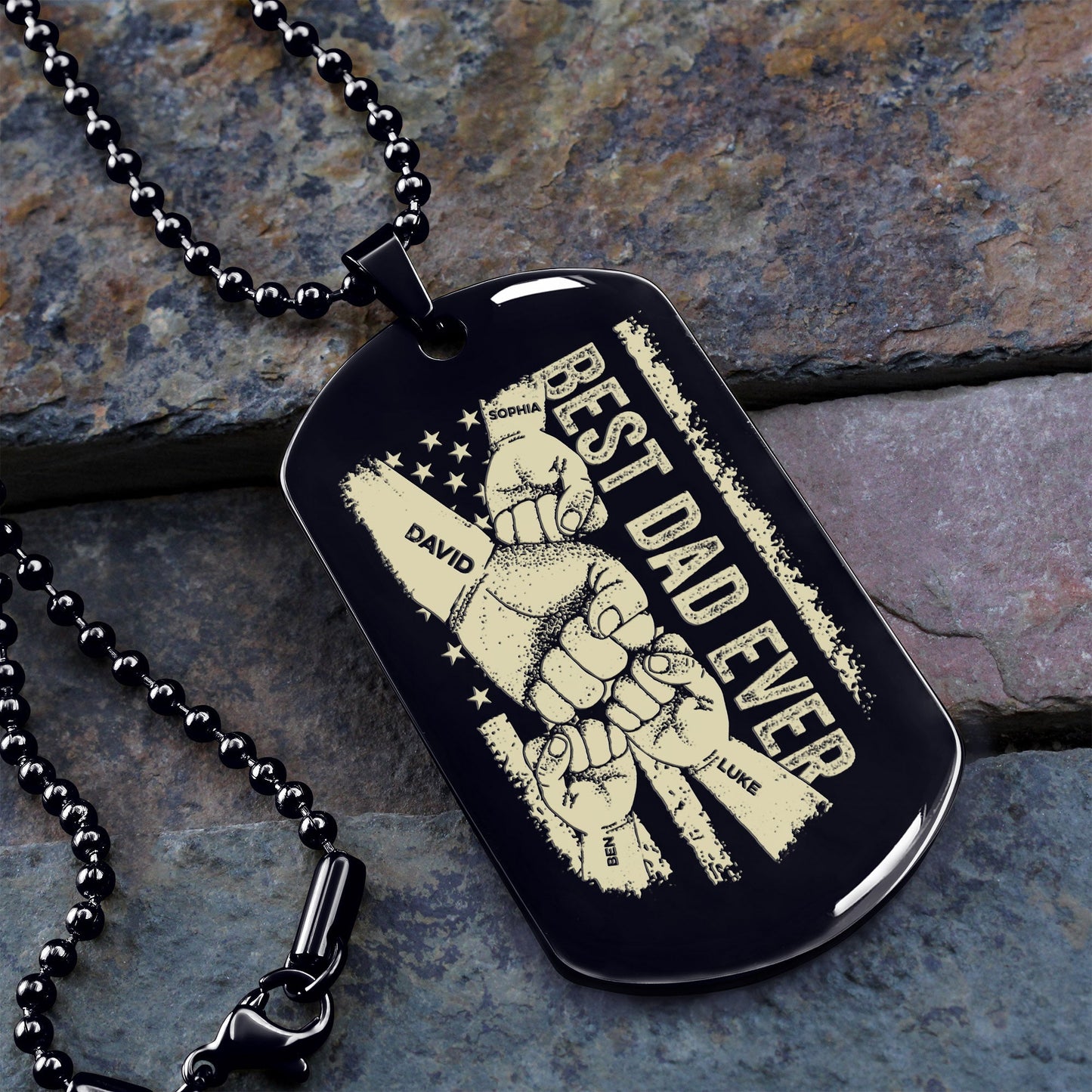 tm11 best dad ever- dog tag - hand - engraved dog tag all style