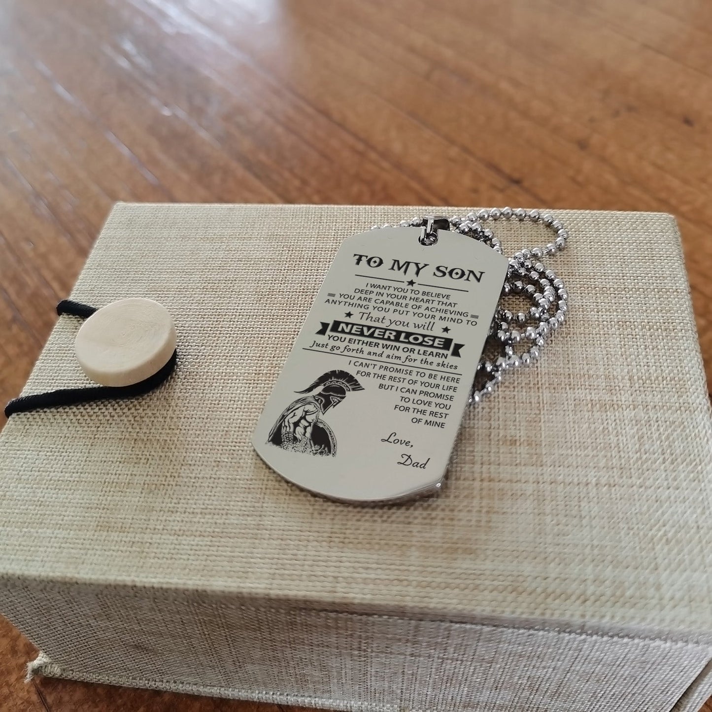 to my son-never lose - dragon ball - goku vegeta- soldier - engraved dog tag all style