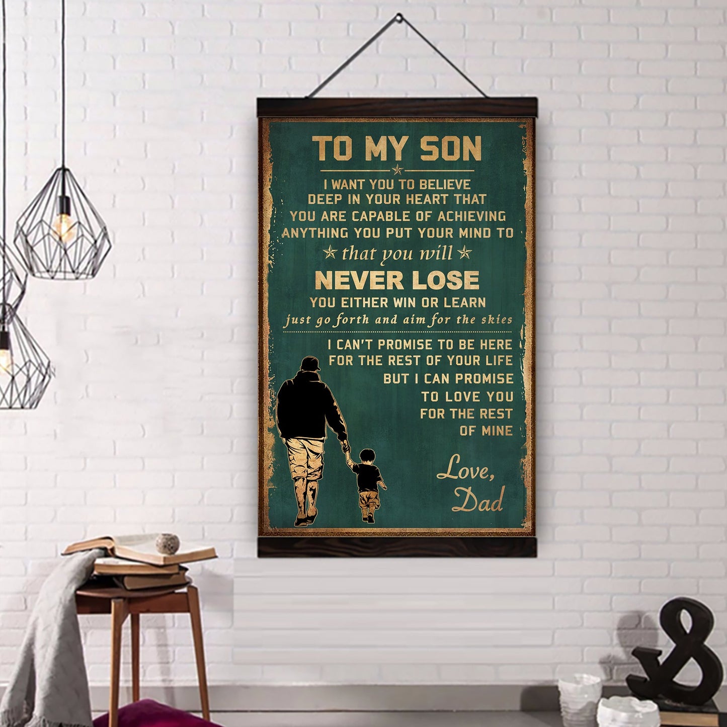 (cv36) to my son- never lose - dragon ball - goku vegeta- soldier - naruto - canvas poster all style