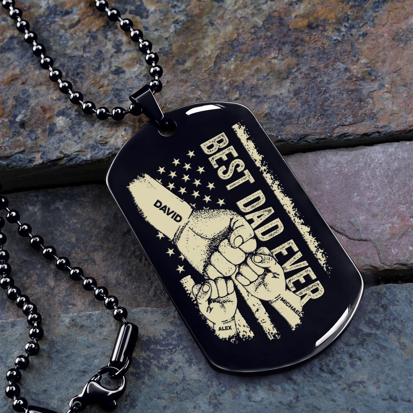 tm11 best dad ever- dog tag - hand - engraved dog tag all style