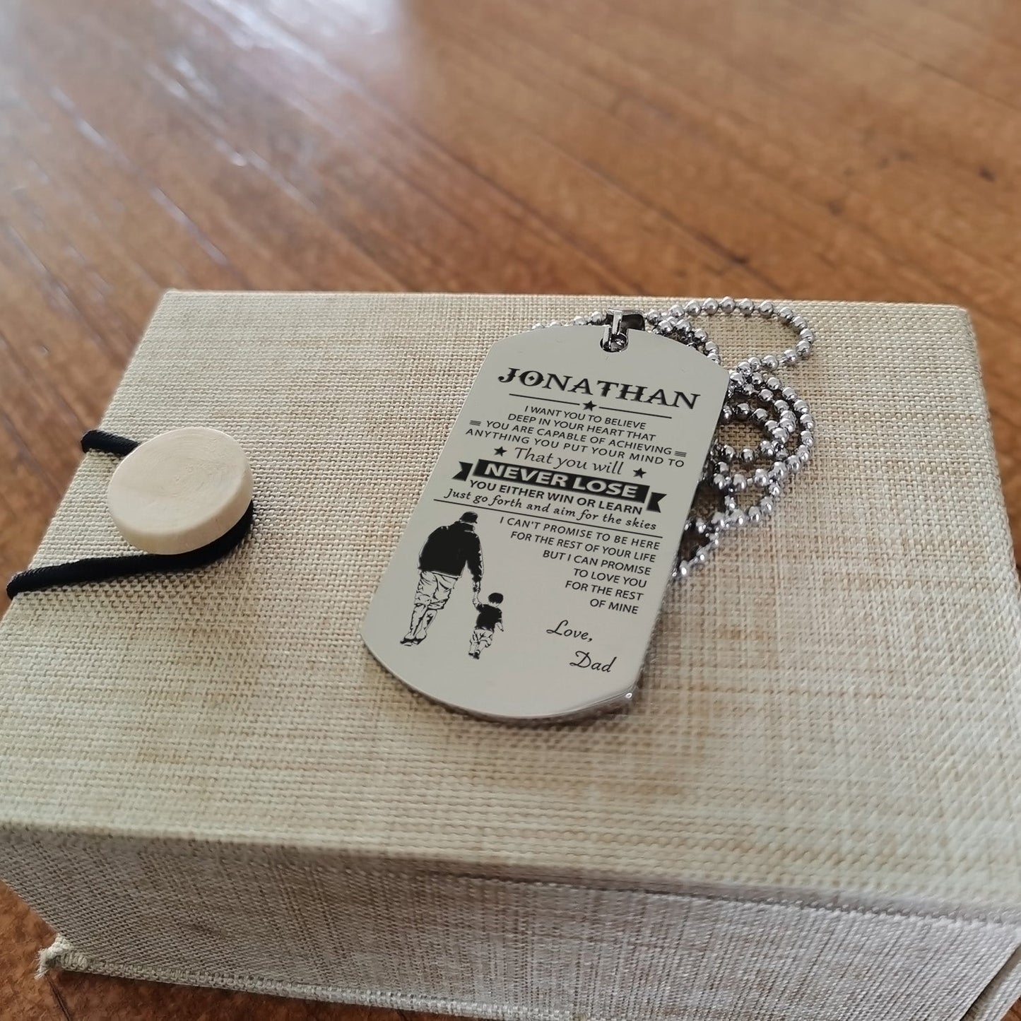 to my son-never lose - dragon ball - goku vegeta- soldier - engraved dog tag all style
