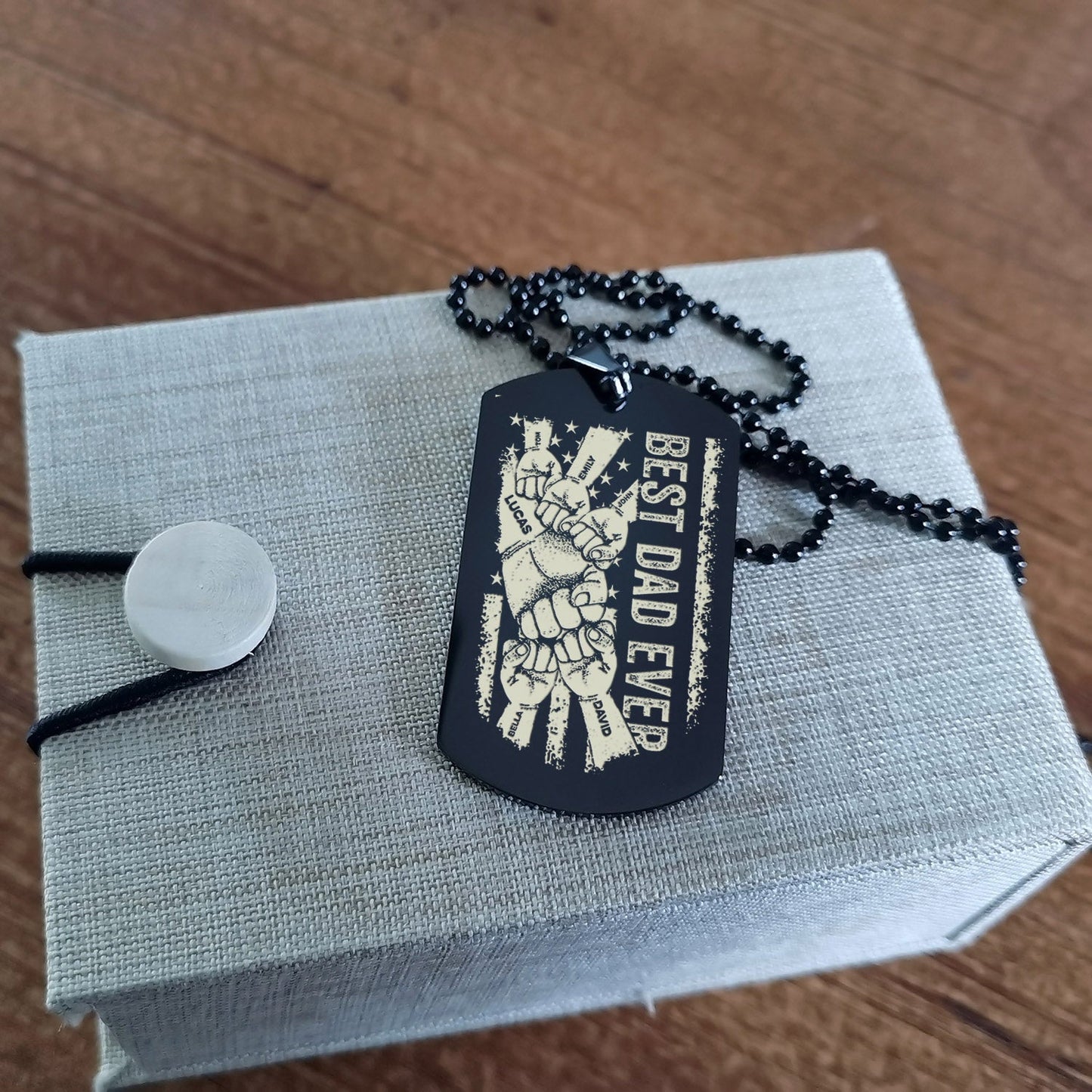 tm11 best dad ever- dog tag - hand - engraved dog tag all style