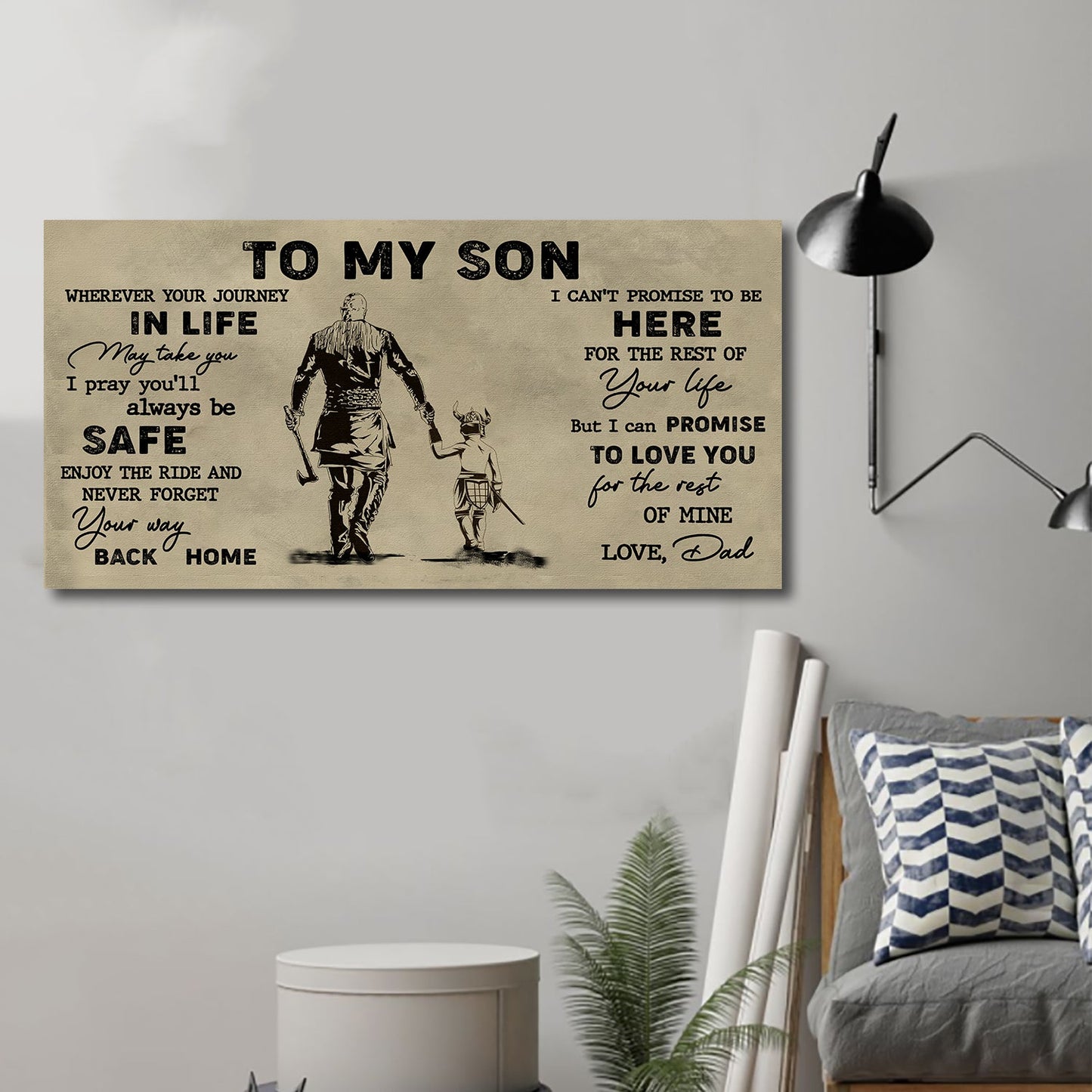 (cv31) to my son- your way back home - dragon ball - goku - viking - canvas poster