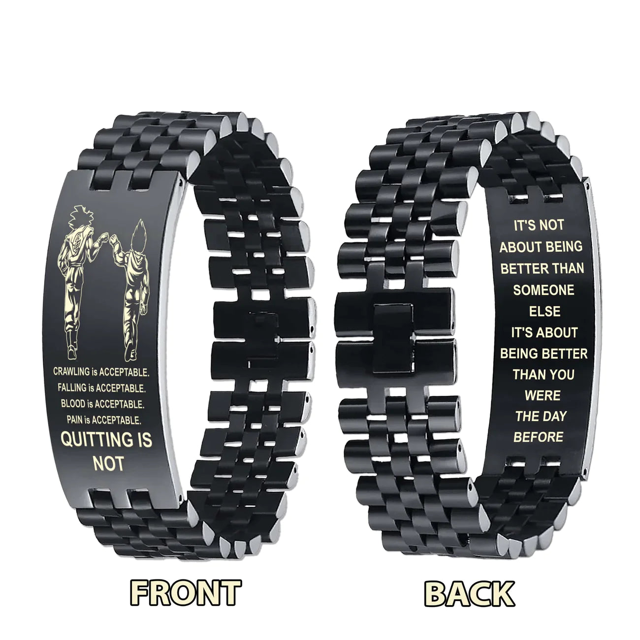 ba3 quitting is not bracelet - goku- vegeta-dragonball- viking-spartan- soldier