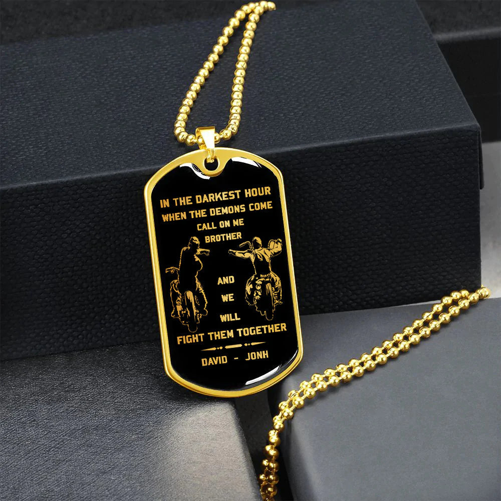 br9 call on me brother - dragon ball goku vegeta - soldier - engraved dog tag 18k gold all style