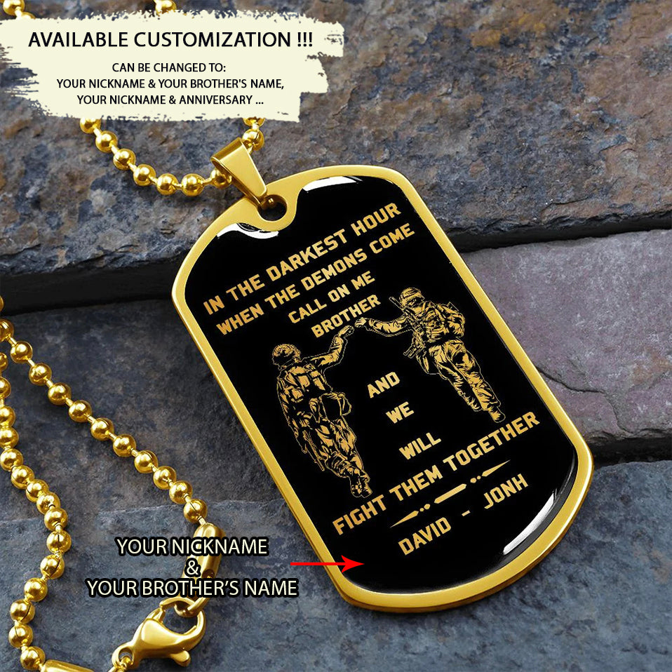 br9 call on me brother - dragon ball goku vegeta - soldier - engraved dog tag 18k gold all style