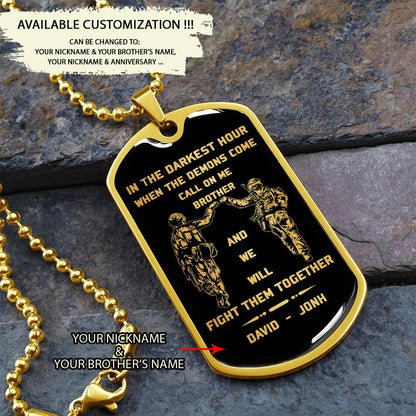 Br9 Call on me Brother - Dragon ball Goku Vegeta - Soldier - Engraved Dog Tag 18K gold all style