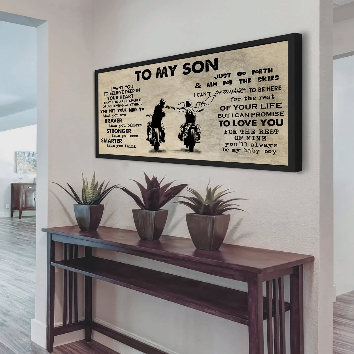 (cv32) to my son- i want you to believe- dragon ball - goku - viking - canvas poster