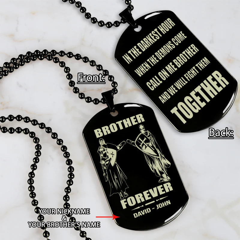 call on me brother - brother forever - dragon ball goku vegeta - soldier -engraved dog tag two side