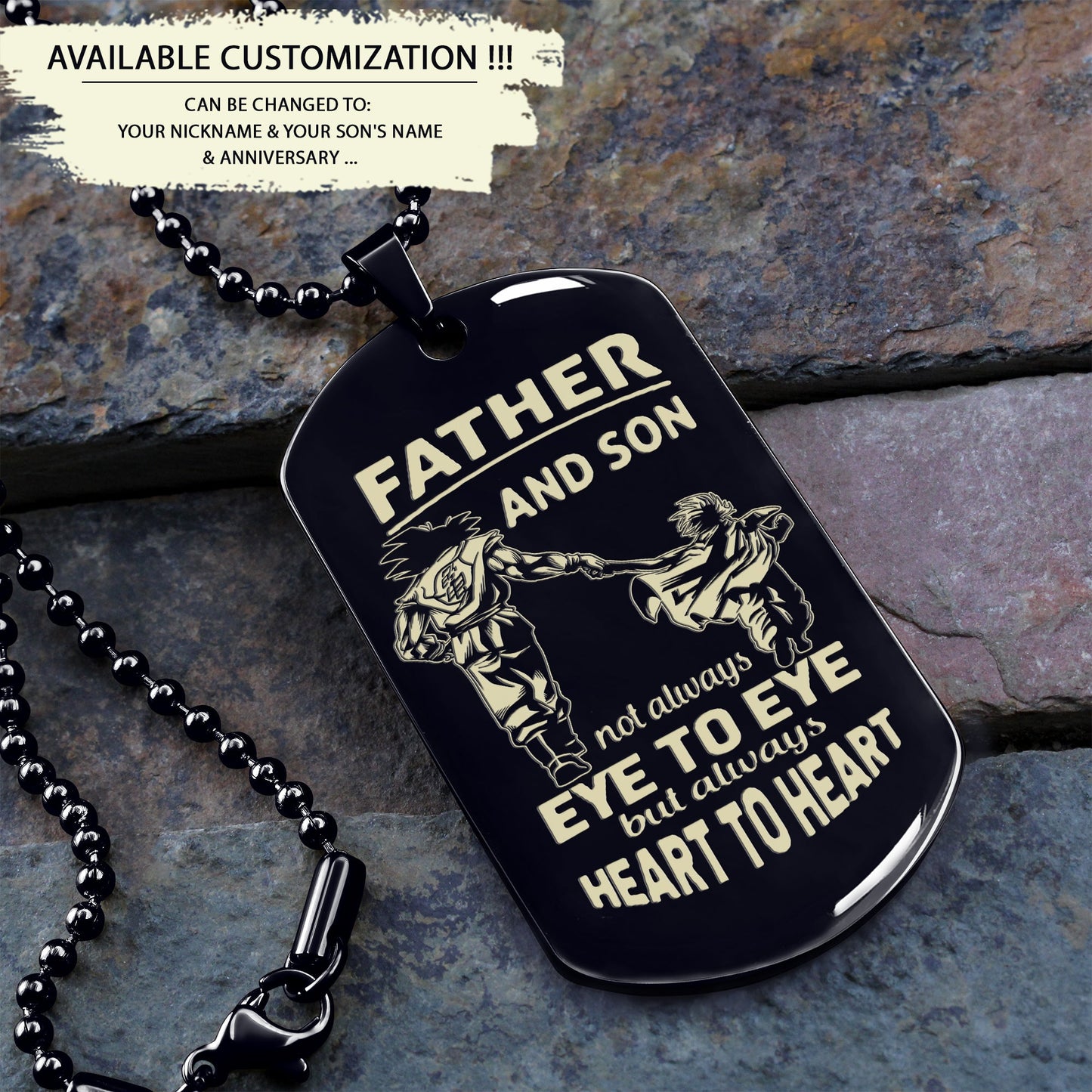 tm7 father and son- dog tag - dragon ball - goku vegeta- soldier - engraved dog tag all style