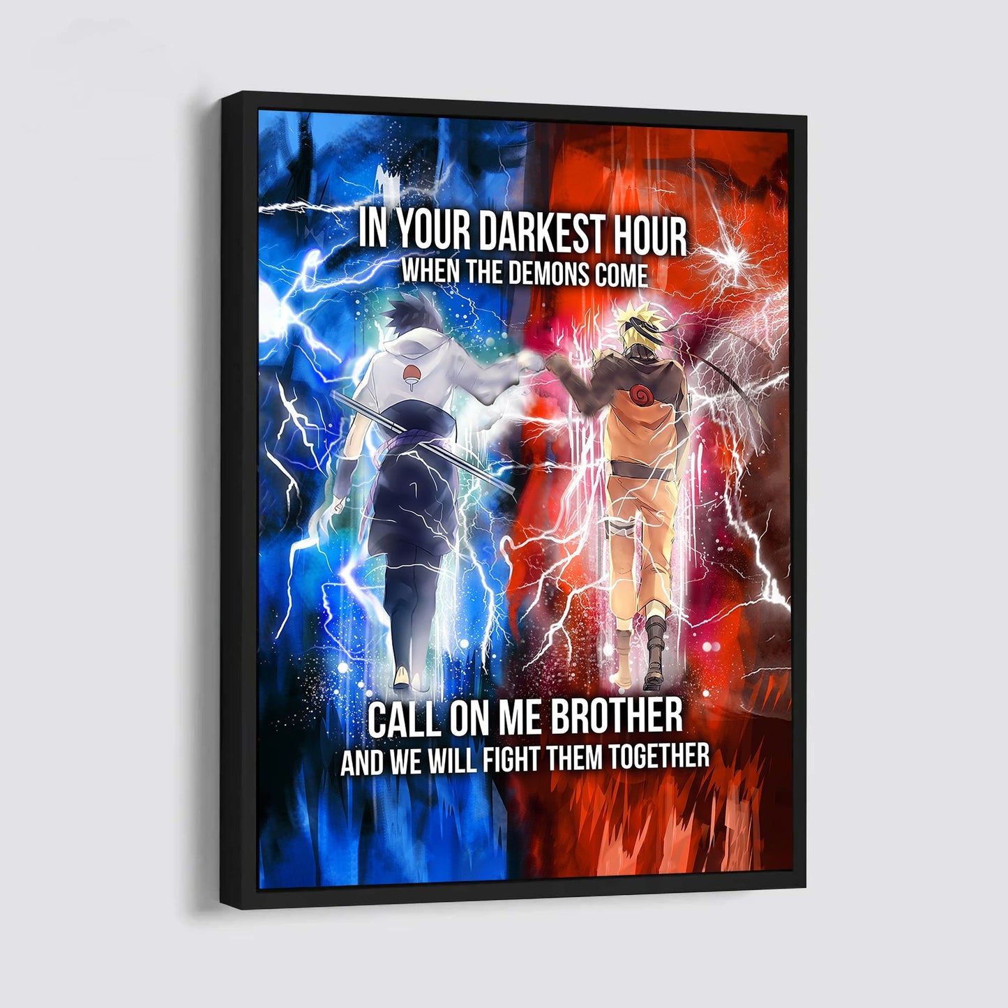 lighting frame canvas call on me brother- dragon ball - goku vegeta- soldier - naruto - canvas poster all style
