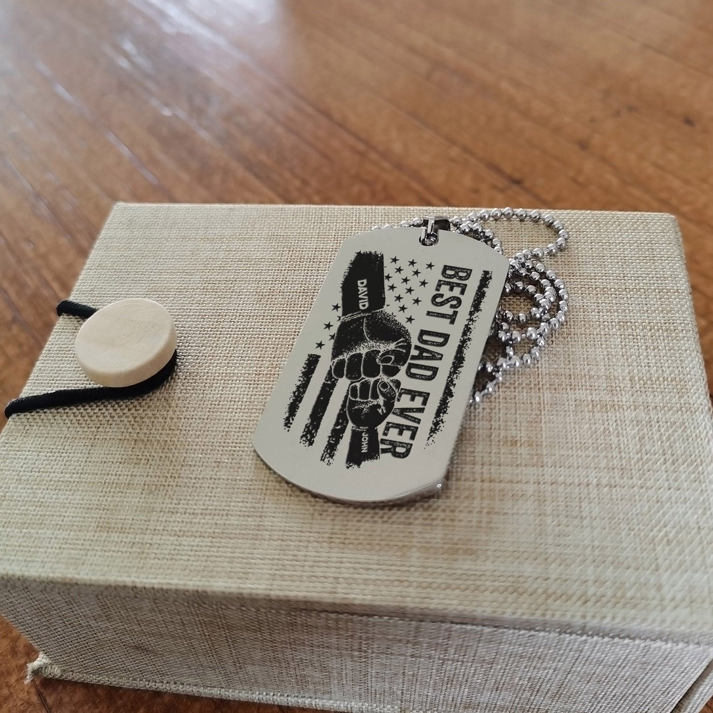 tm11 best dad ever- dog tag - hand - engraved dog tag all style