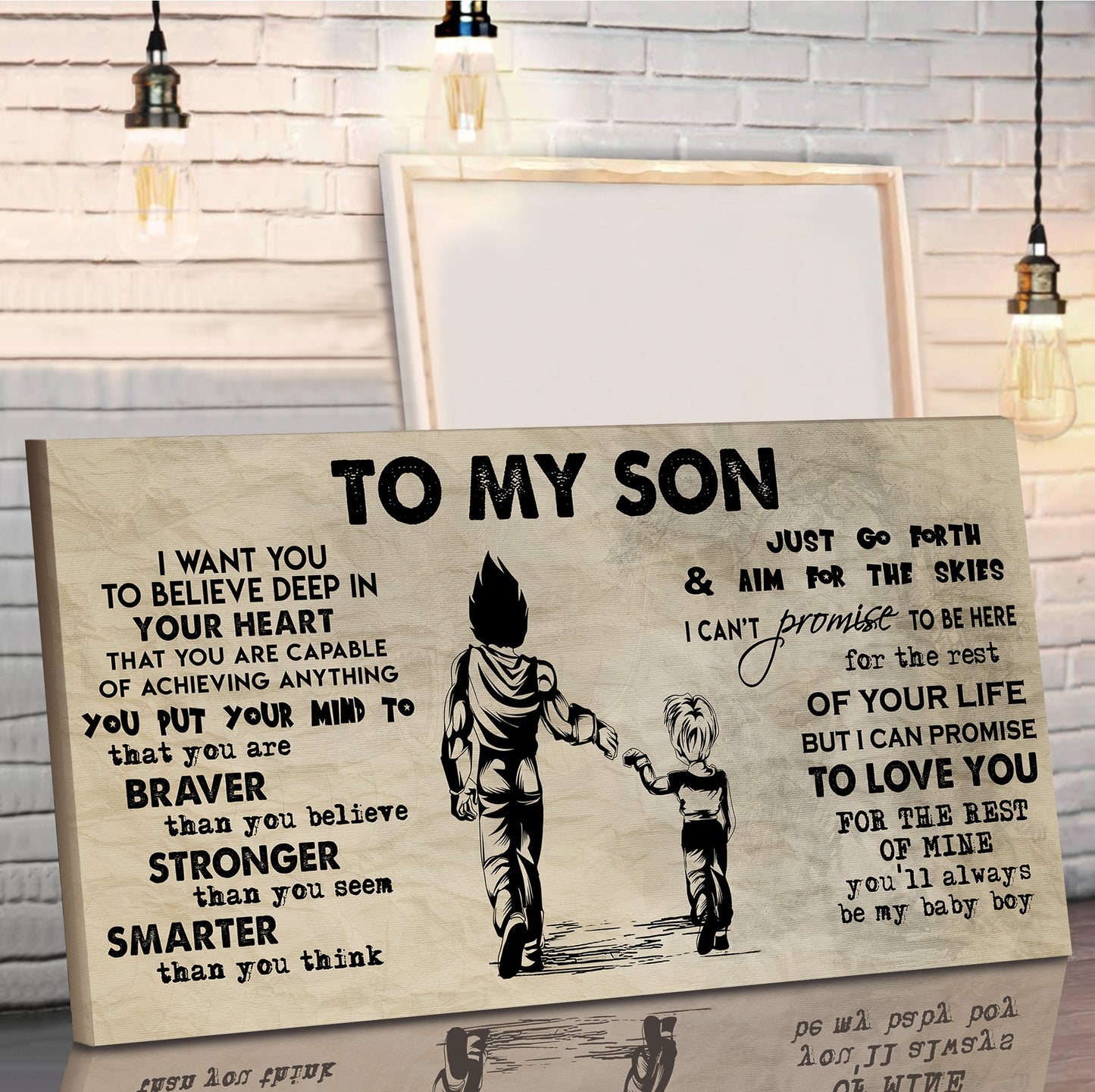 (cv32) to my son- i want you to believe- dragon ball - goku - viking - canvas poster
