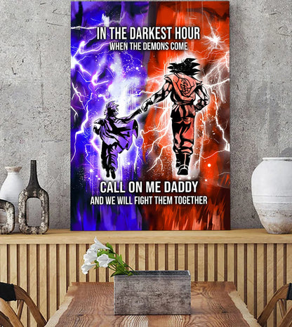 CALL ON ME DADDY- DRAGON BALL - GOKU - CANVAS POSTER