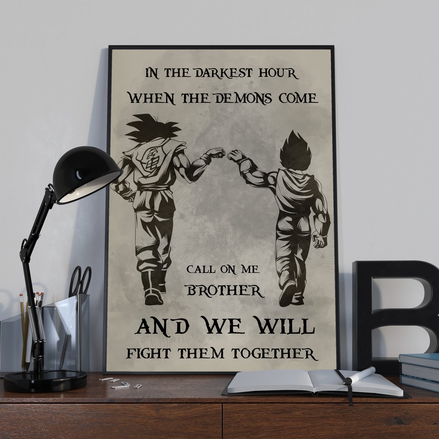 (cv24a) call on me brother- dragon ball - goku vegeta- soldier - naruto - canvas poster all style