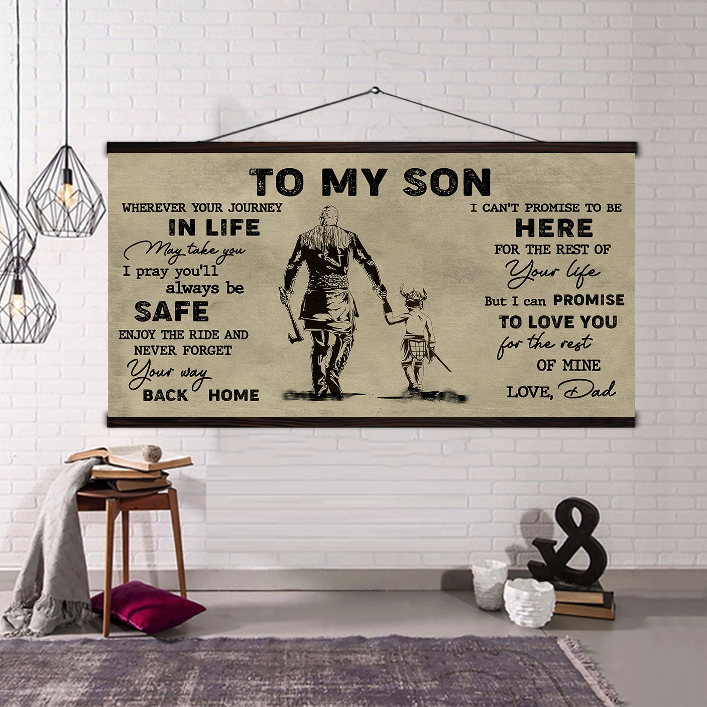 (cv31) to my son- your way back home - dragon ball - goku - viking - canvas poster