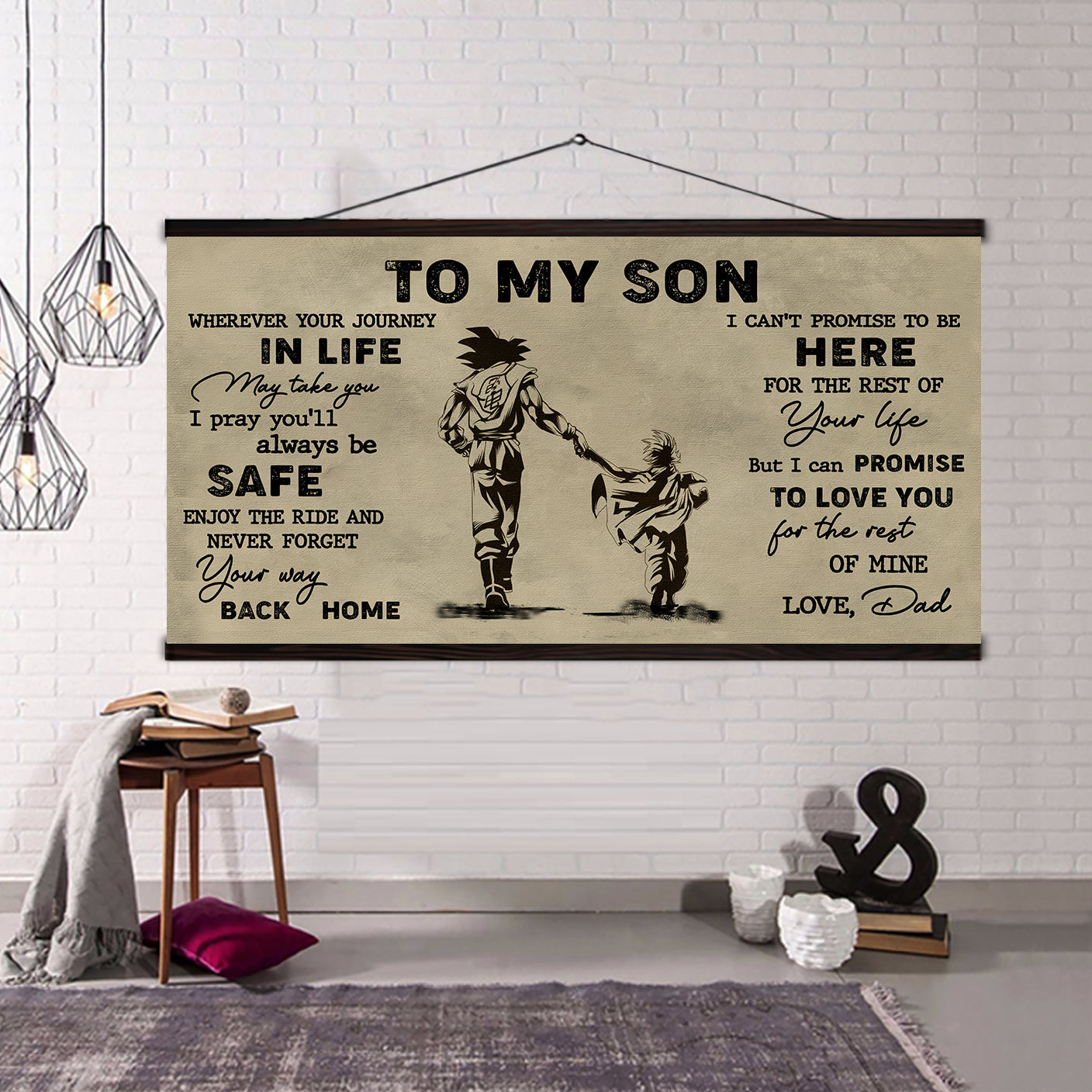 (cv31) to my son- your way back home - dragon ball - goku - viking - canvas poster