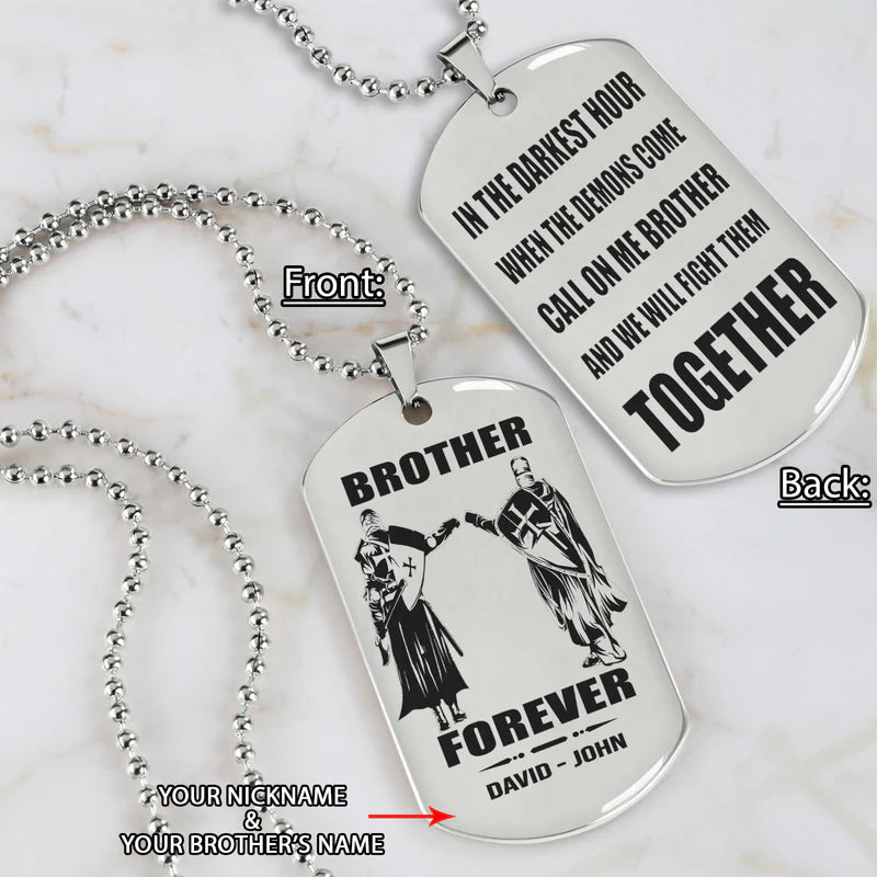 call on me brother - brother forever - dragon ball goku vegeta - soldier -engraved dog tag two side