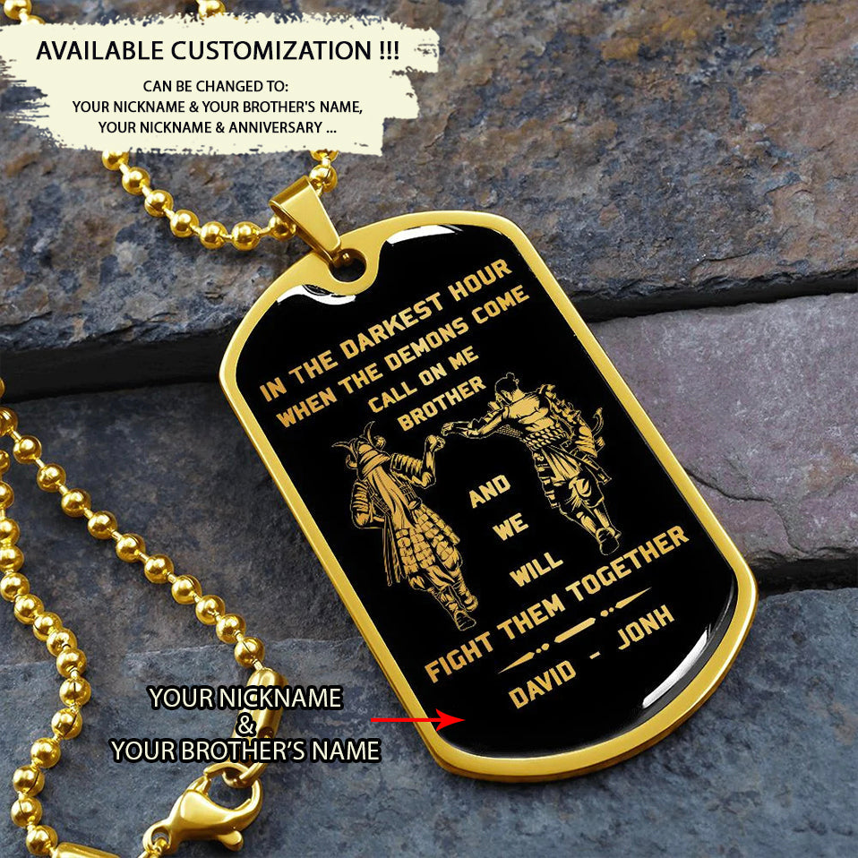 br9 call on me brother - dragon ball goku vegeta - soldier - engraved dog tag 18k gold all style