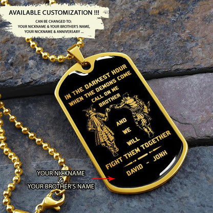 Br9 Call on me Brother - Dragon ball Goku Vegeta - Soldier - Engraved Dog Tag 18K gold all style