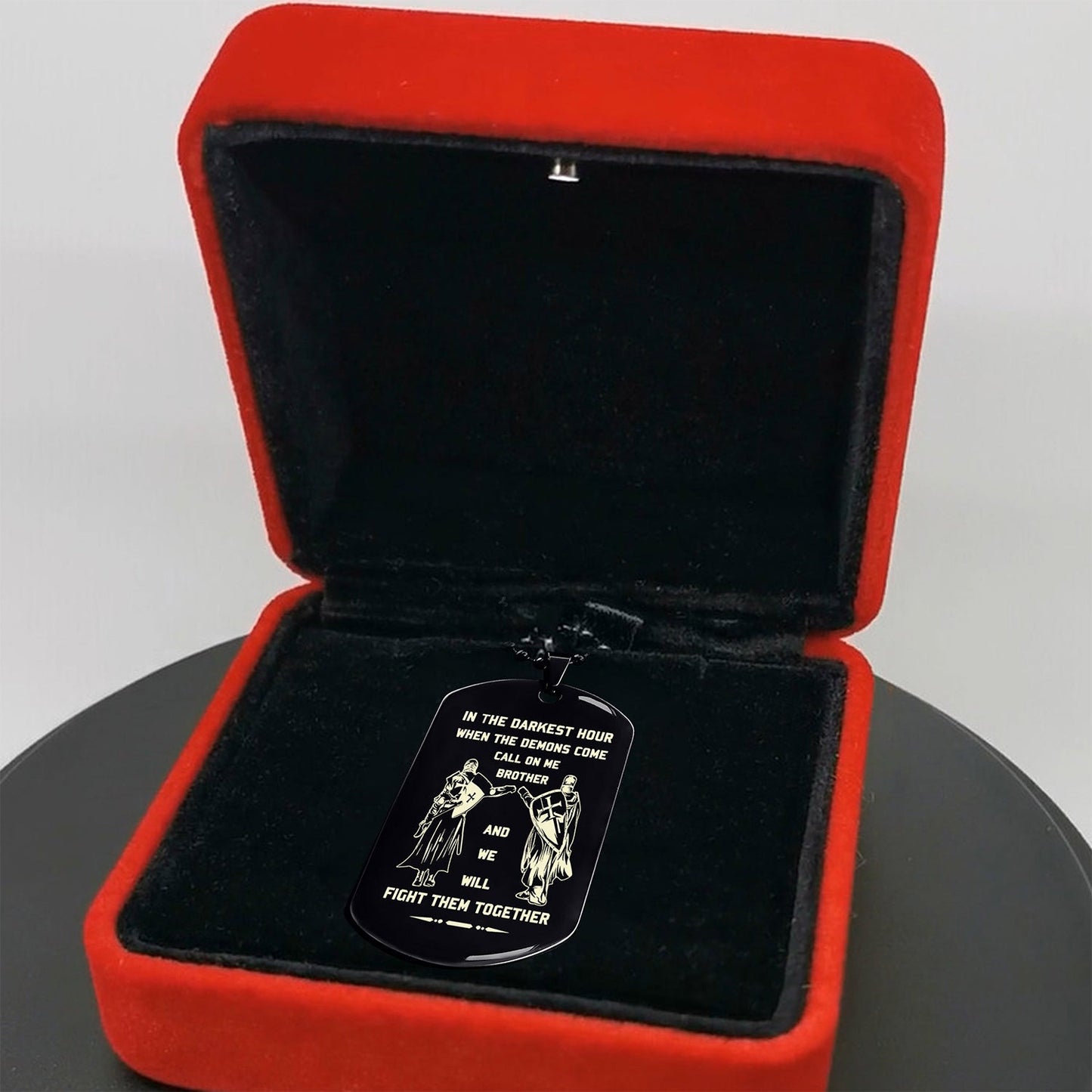 call on me brother- samurai- soldier - engraved dog tag all style