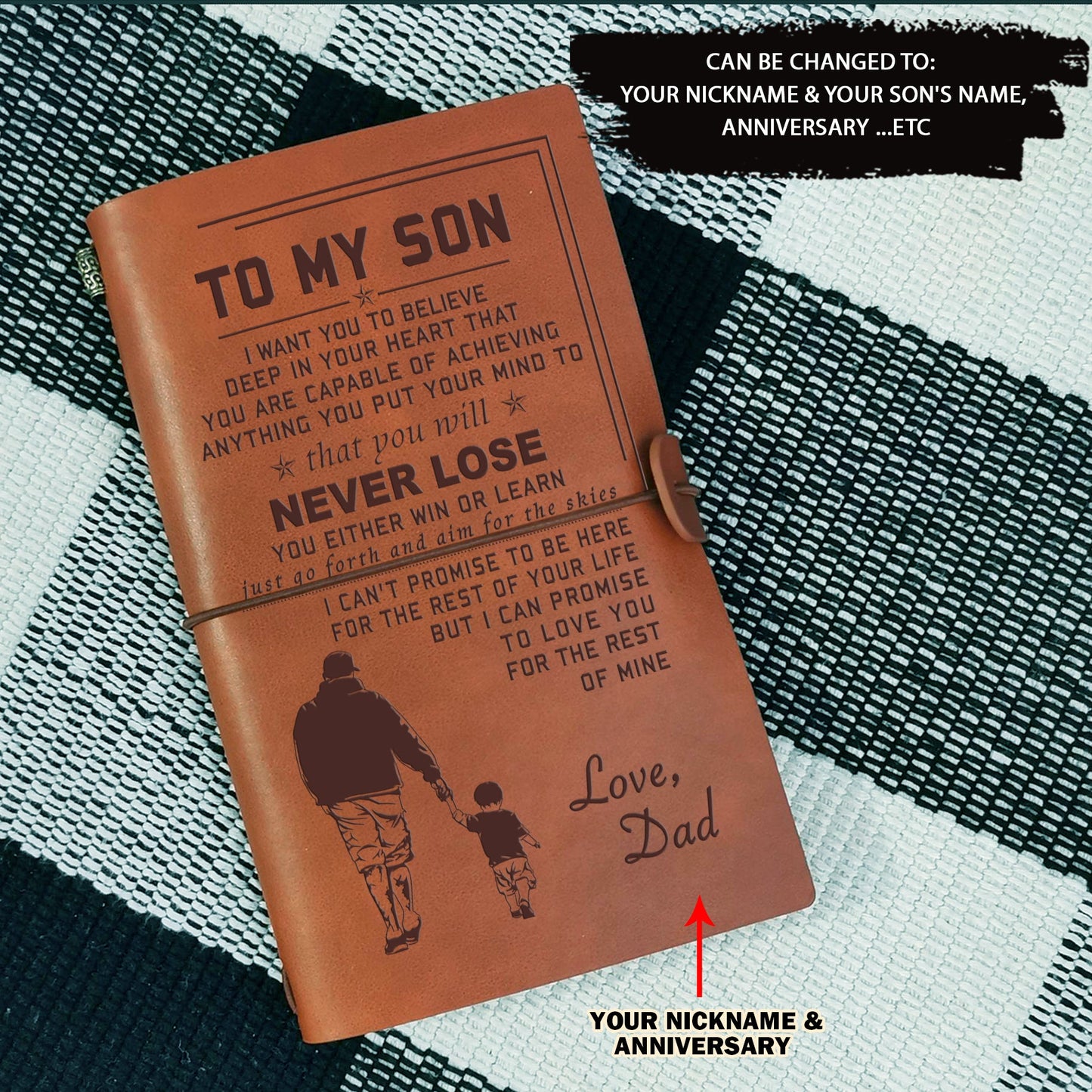br14 - to my son -never lose- dragon ball - goku vegeta- soldier - naruto - engraved dog tag all style