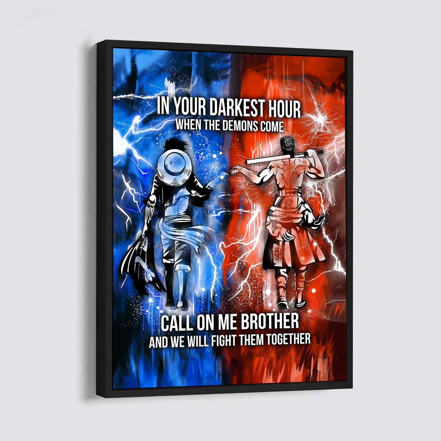 lighting frame canvas call on me brother- dragon ball - goku vegeta- soldier - naruto - canvas poster all style