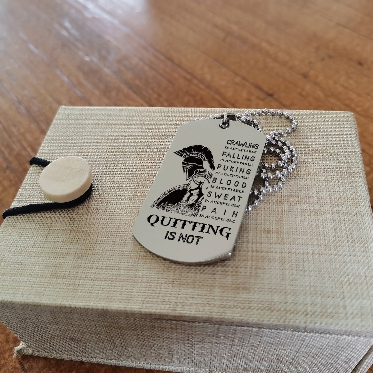 qt1 dog tag two side - quitting is not- dragon ball - goku vegeta- soldier - naruto - engraved dog necklace all style