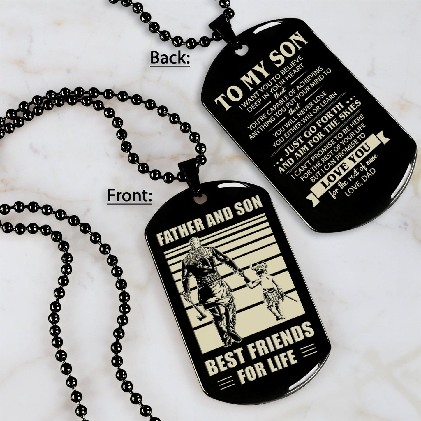 tm4 - to my son- dog tag two side- dragon ball - viking