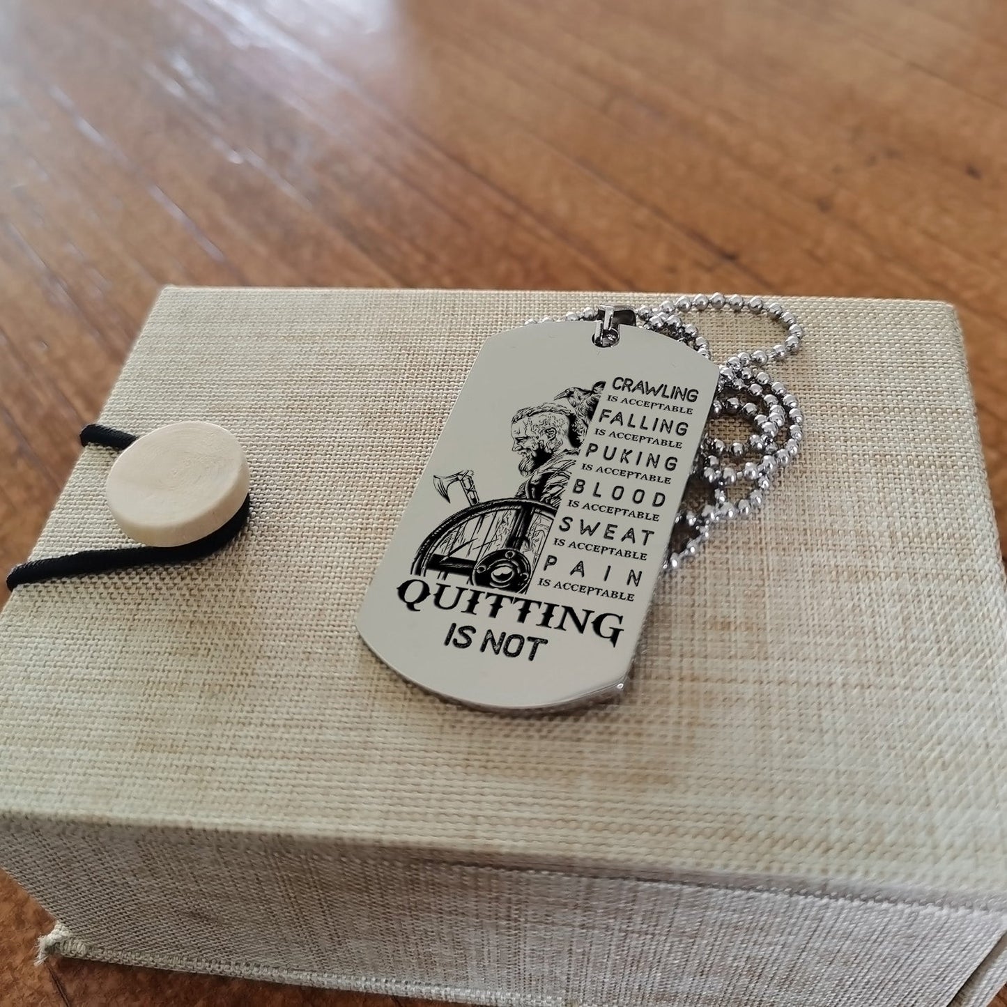 qt1 dog tag two side - quitting is not- dragon ball - goku vegeta- soldier - naruto - engraved dog necklace all style