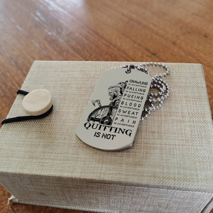 QT1 Dog Tag Two Side - Quitting Is Not- Dragon ball - Goku Vegeta- Soldier - Naruto - Engraved Dog Necklace All Style