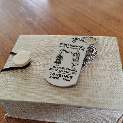 BR1B Call on me Brother - Dragon ball - Goku Vegeta- Soldier - Naruto - Engraved Dog Necklace All Style