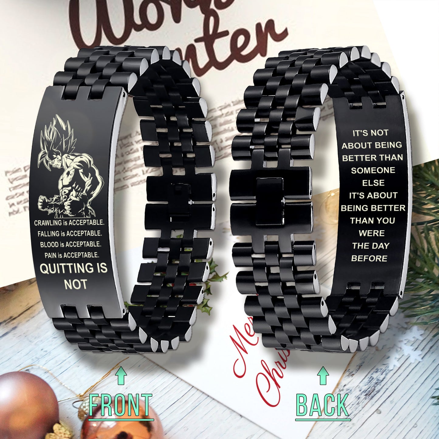 ba3 quitting is not bracelet - goku- vegeta-dragonball- viking-spartan- soldier