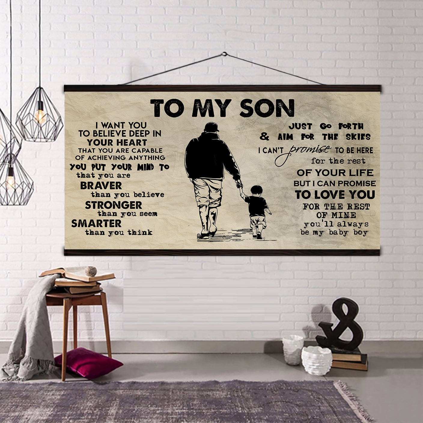 (cv32) to my son- i want you to believe- dragon ball - goku - viking - canvas poster