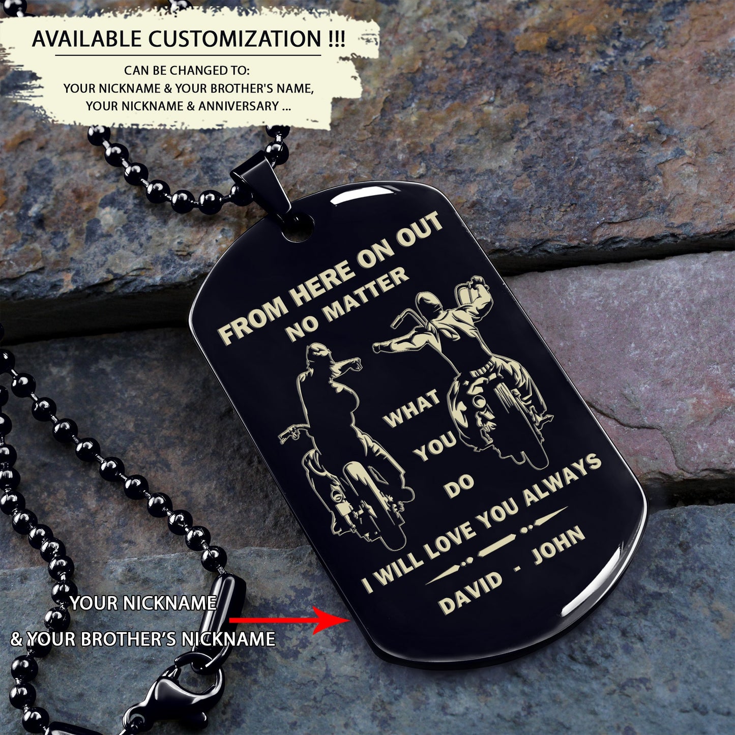 br46 from here on out no matter what you do i will love you always - dragon ball - goku vegeta- soldier - naruto - engraved dog necklace all style