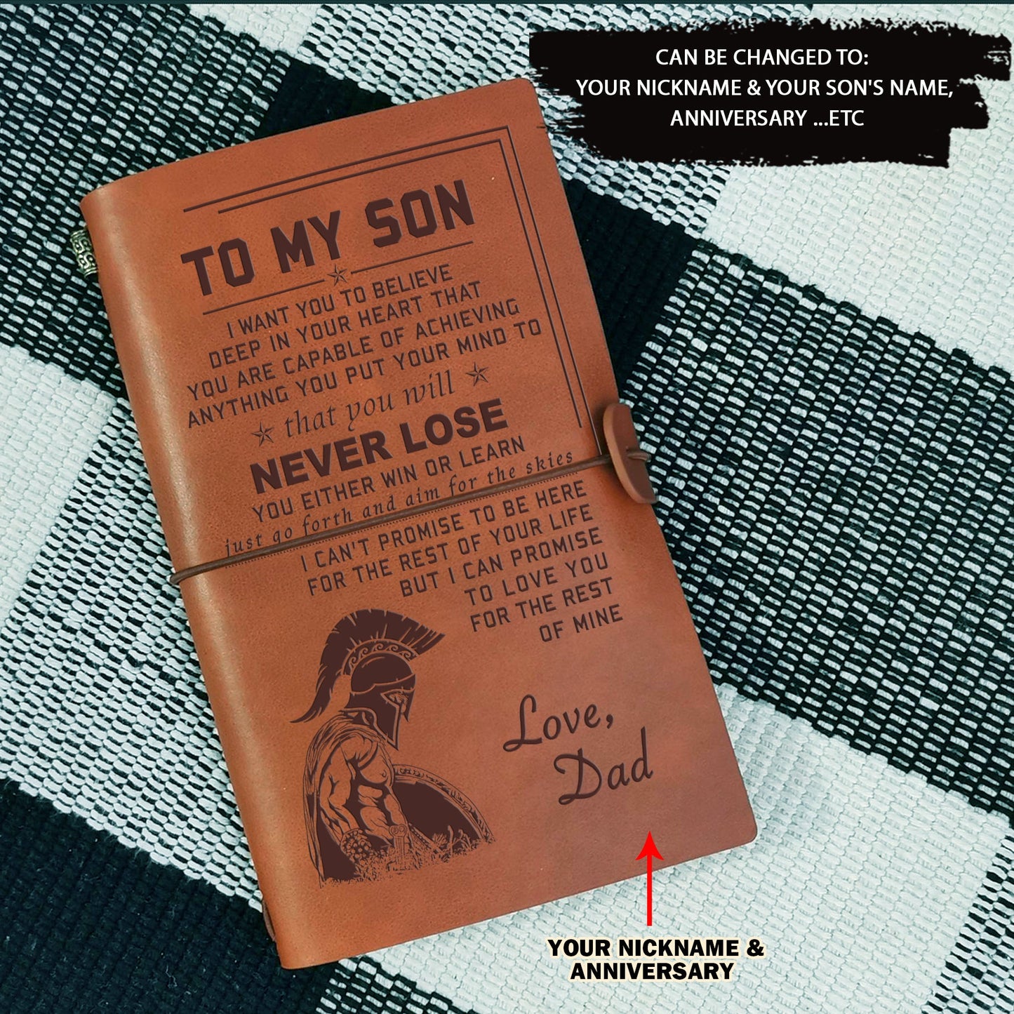 br14 - to my son -never lose- dragon ball - goku vegeta- soldier - naruto - engraved dog tag all style
