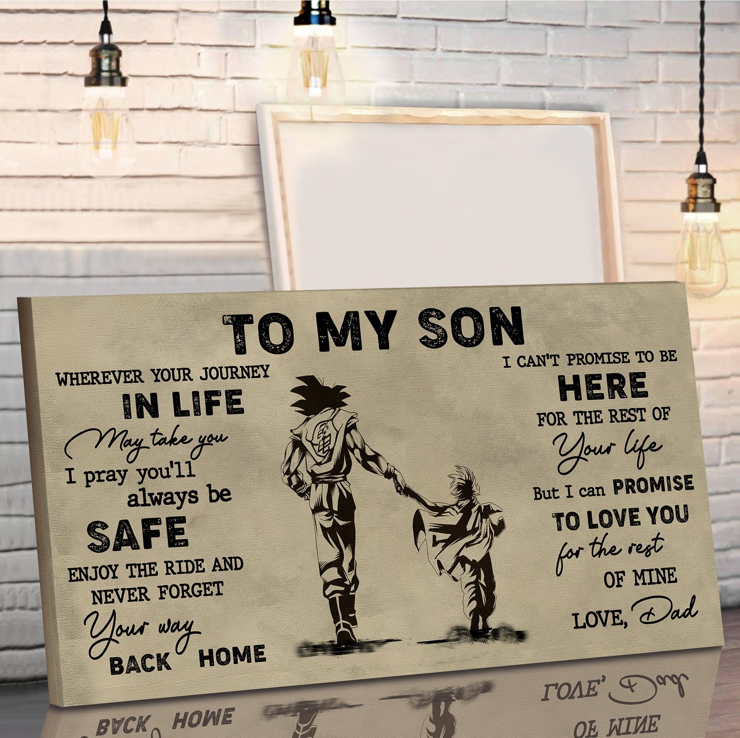 (cv31) to my son- your way back home - dragon ball - goku - viking - canvas poster