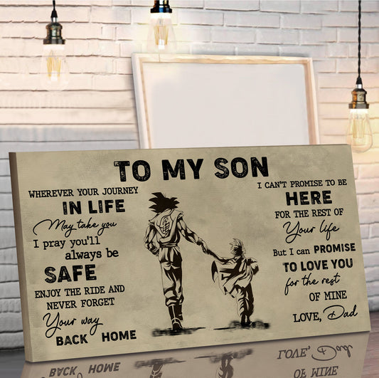 (CV31) TO MY SON- YOUR WAY BACK HOME - DRAGON BALL - GOKU - VIKING - CANVAS POSTER
