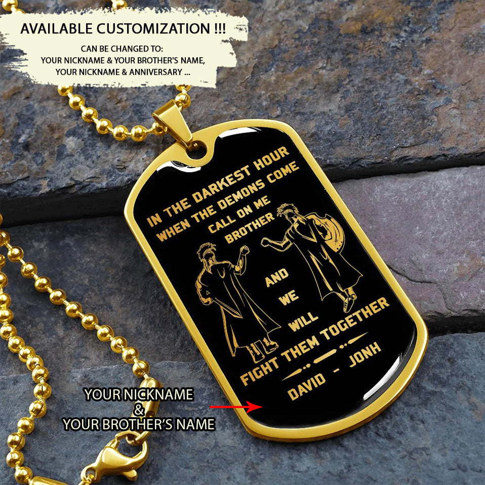 br9 call on me brother - dragon ball goku vegeta - soldier - engraved dog tag 18k gold all style