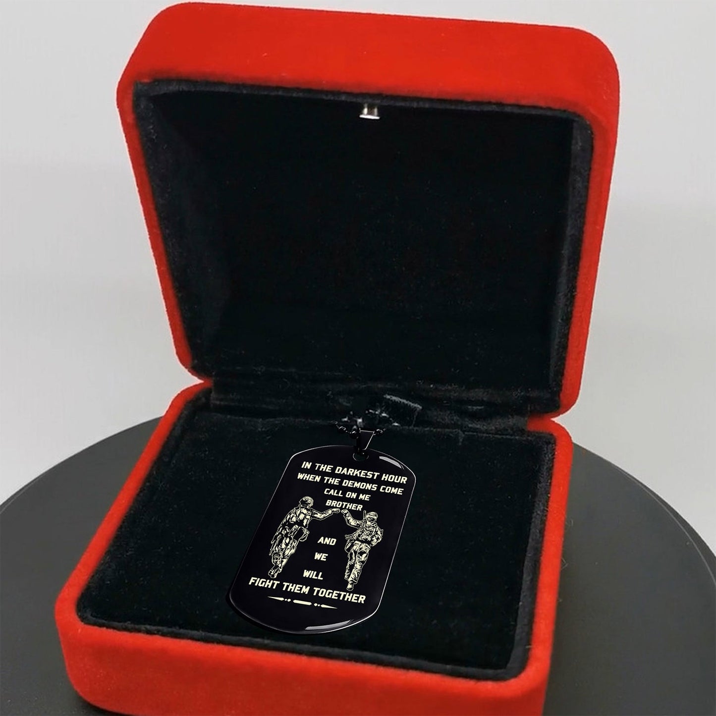 call on me brother- samurai- soldier - engraved dog tag all style